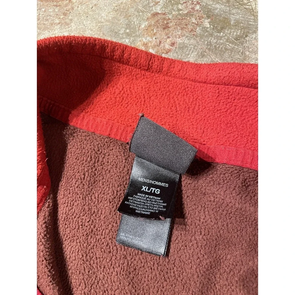 The North Face 1/4 Zip Pullover Red Fleece Long Sleeve‎ Sz XL *